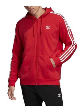 Felpe Adidas 3 strisce Rosso per Uomo