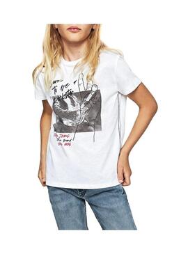 T-Shirt Pepe Jeans Troy bianco per Bambino