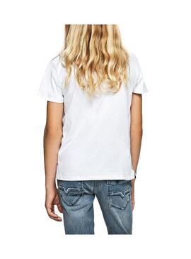 T-Shirt Pepe Jeans Troy bianco per Bambino