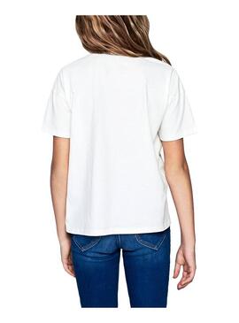 T-Shirt Pepe Jeans Celine White per Bambina