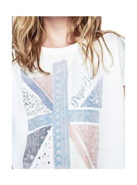 T-Shirt Pepe Jeans Cassiopeia bianco per Bambina