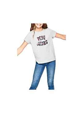 T-Shirt Pepe Jeans Cosmic Grigio Per Bambina