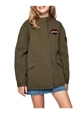 Pepe Jeans Parka Lily Verde Per Bambina