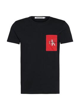 T-Shirt Calvin Klein Monogram Pocket Nero Uomo