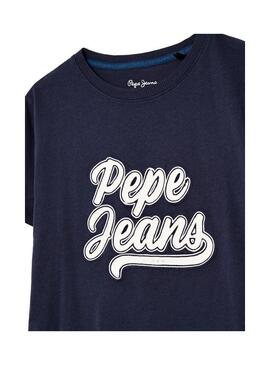 T-Shirt Pepe Jeans Trenan Blu Navy Per Bambino
