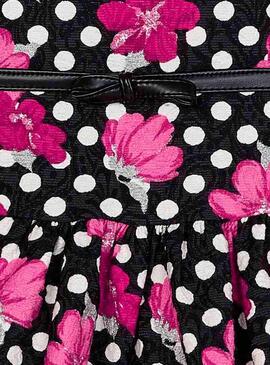 Abito Mayoral Jacquard Stampa Nero Per Bambina