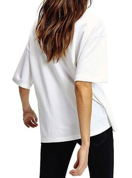 T-Shirt Tommy Jeans Diagonal Bianco Donna