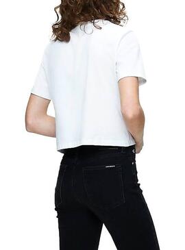 T-Shirt Calvin Klein Monogram Bianco Donna