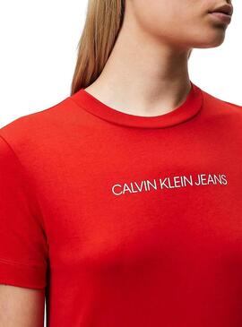 Abito Calvin Klein Institutional Rosso Donna