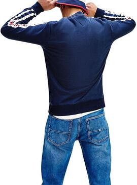 Felpe Tommy Jeans Branded Blu Uomo