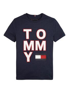 T-Shirt Tommy Hilfiger Maxilogo Blue Bambino