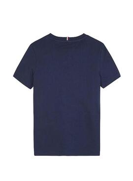 T-Shirt Tommy Hilfiger Round Flag Blu Bambino