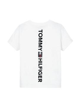 T-Shirt Tommy Hilfiger verticale bianco Bambino