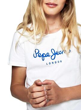 T-Shirt Pepe Jeans Art White Bambino