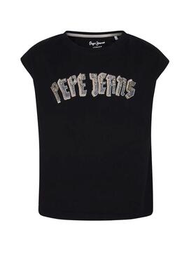 T-Shirt Pepe Jeans Trinity Nero Bambina