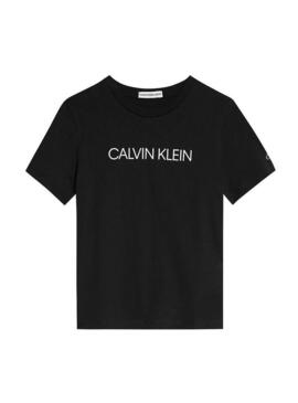 T-Shirt Calvin Klein Institutional Black Bambino