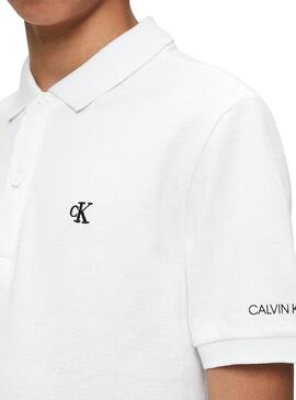 Polo Calvin Klein Essential White per Bambino