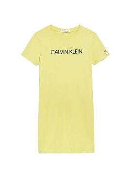 Abito giallo Institutional Calvin Klein Bambina