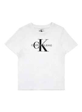 T-Shirt Calvin Klein Monogram Logo bianco unis