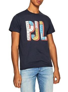T-Shirt Pepe Jeans Sampson Blu Uomo
