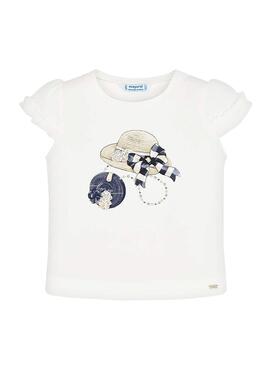 T-Shirt Mayoral Volante grezzo per Bambina