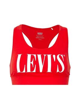 Top Levis Logo Sports Rosso Donna