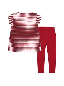 Set Mayoral Leggings a righe Rosso per Bambina