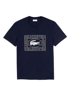 T-Shirt Lacoste Vintage Logo Blu Uomo