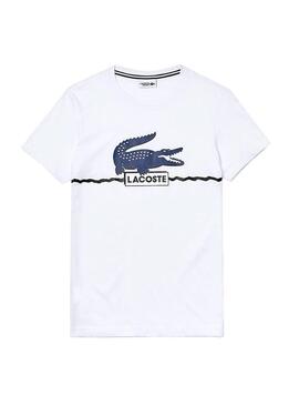 T-Shirt Lacoste Col Roule Bianco Uomo