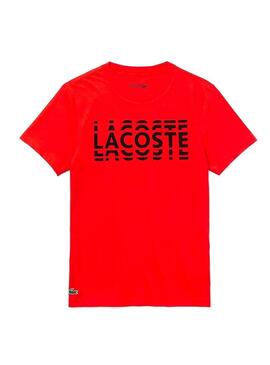 T-Shirt Lacoste Multiple Logo rosso Uomo