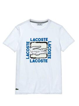 T-Shirt Lacoste Logo 3D Bianco Uomo