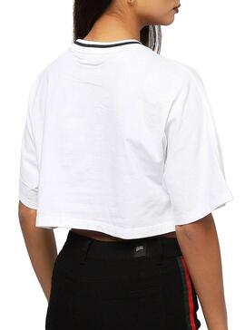 T-Shirt Fila Crop Logo Bianco Donna