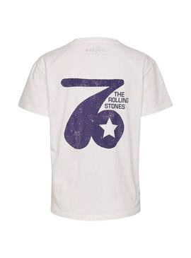 T-Shirt Only Rolling Stones Bianco Donna