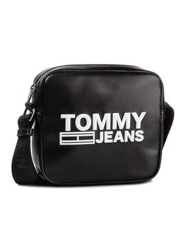 Borsa Tommy Jeans Texture PU nero per Donna