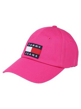 Cappellino Tommy Jeans Heritage Rosa per Donna