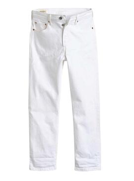 Jeans Levis 501 Crop Bianco Donna