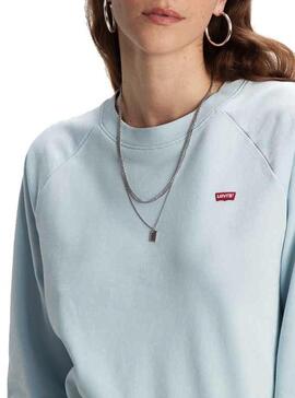 Felpe Levis Relaxed Crew Blu Donna