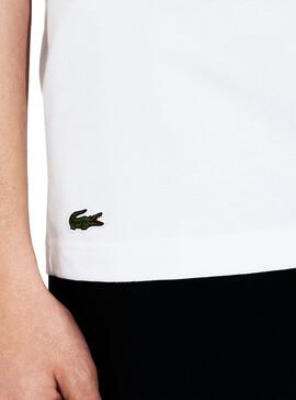 T-Shirt Lacoste Cols Roules TH8384 Bianco Uomo