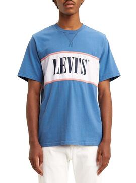 T-Shirt Levis Colorblock Serif Riverside Blu