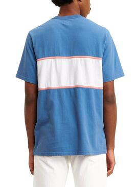 T-Shirt Levis Colorblock Serif Riverside Blu