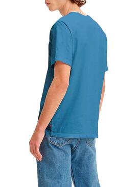 T-Shirt Levis Serif Relaxed Blu Uomo