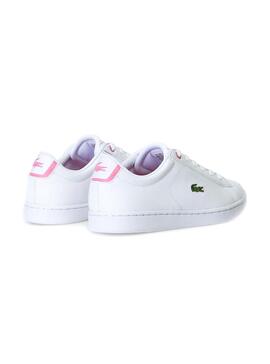 Sneaker Lacoste Carnaby Evo Bianco Rosa Bambina