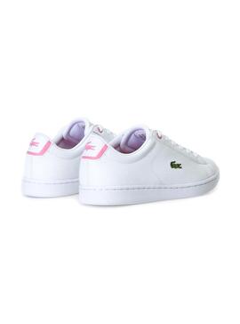 Sneaker Lacoste Carnaby Evo Bianco Rosa Bambina