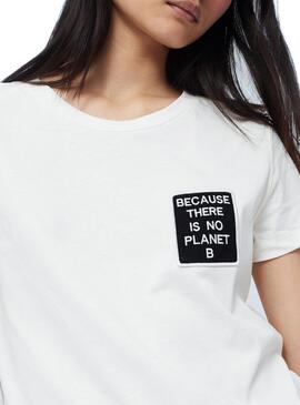 T-Shirt Ecoalf Belen Patch Bianco Per Donna