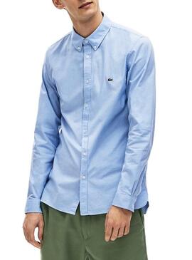 Camicia Lacoste Oxford Slim Blu Per Uomo