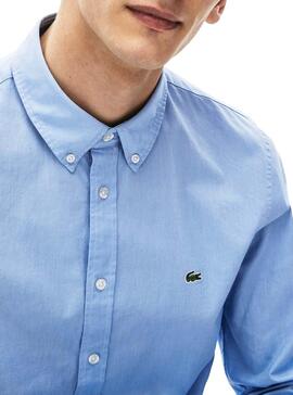 Camicia Lacoste Oxford Slim Blu Per Uomo