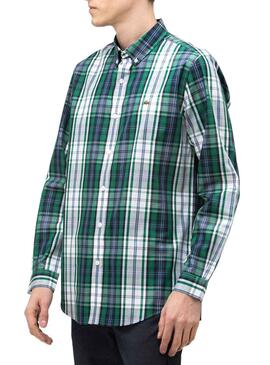 Camicia Lacoste Quadri Verde Per Uomo