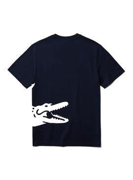 T-Shirt Lacoste Crocodile Oversized Marine Uomo