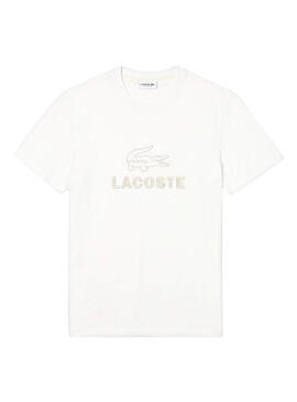 T-Shirt Lacoste Embroidery Bianco Per Uomo