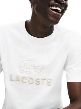 T-Shirt Lacoste Embroidery Bianco Per Uomo